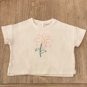 Zara Kids Waffle Flower Tee Size 18-24 Months